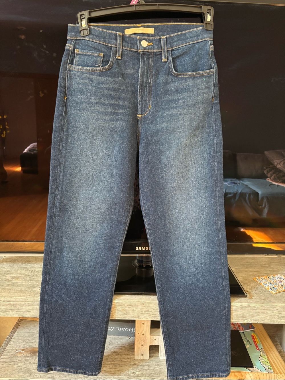 margot High-Rise Slim Jeans in Dark Blue Wash - Picture 3 of 12